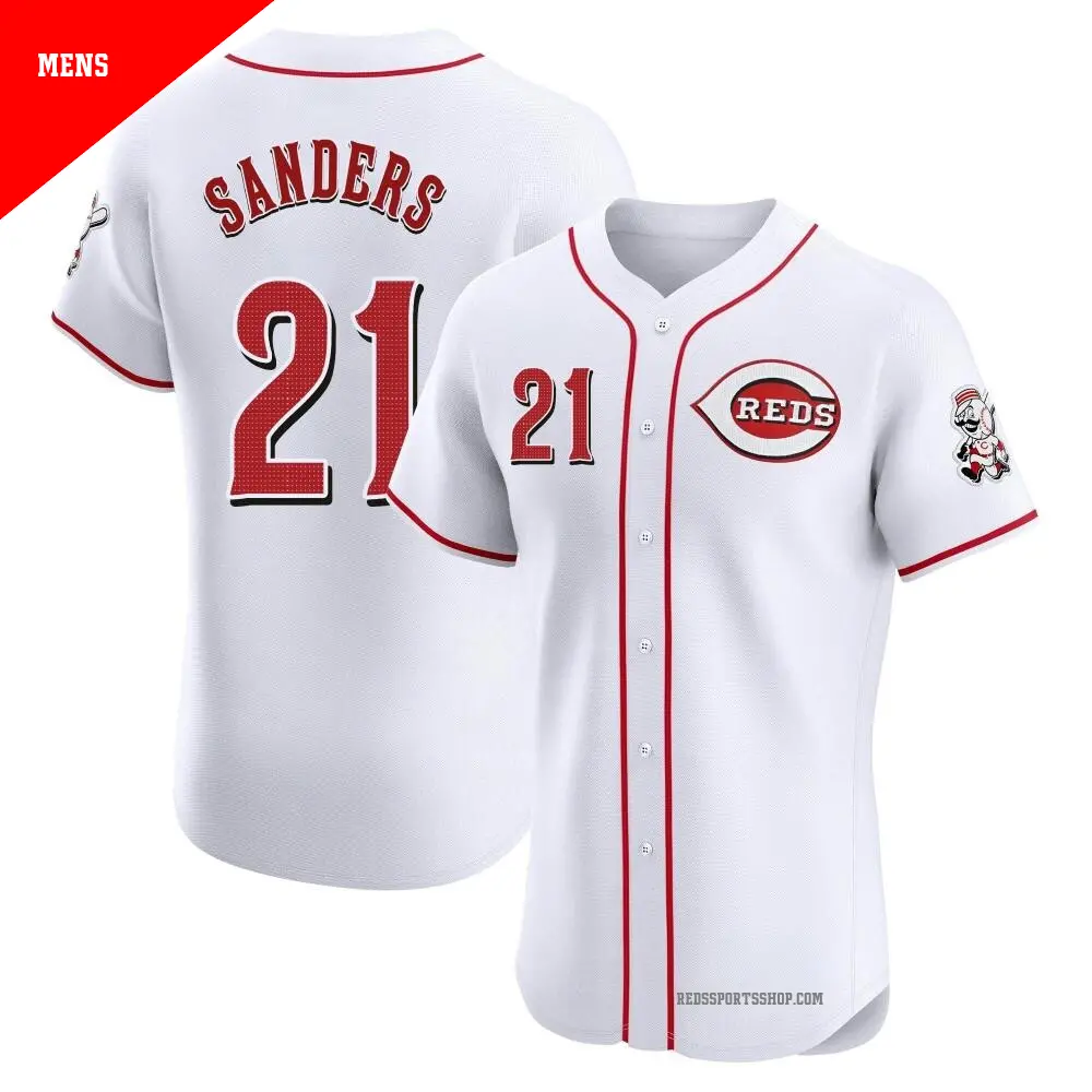 Men's #21 Deion Sanders Cincinnati Reds Gray Elite Road Jersey