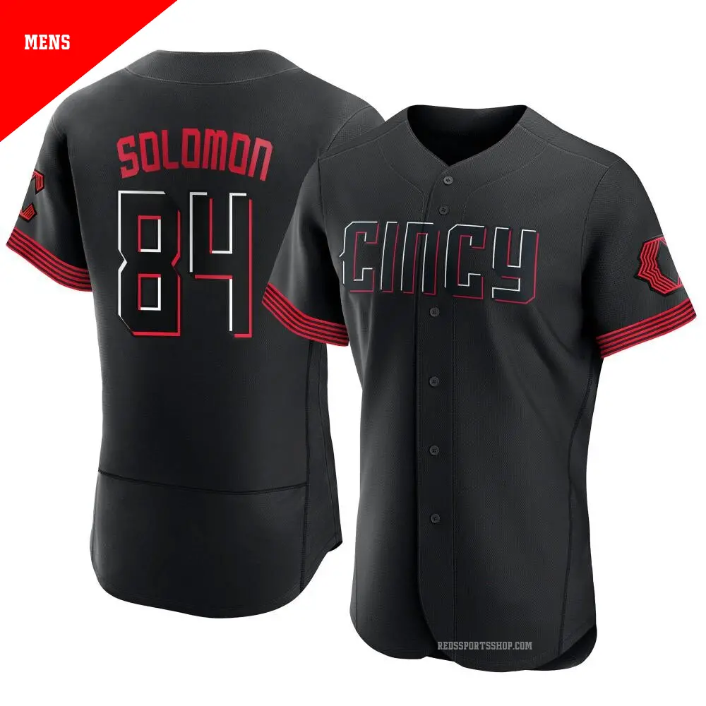 Men's ＃84 Jared Solomon Cincinnati Reds Black Authentic 2023 City Connect Jersey