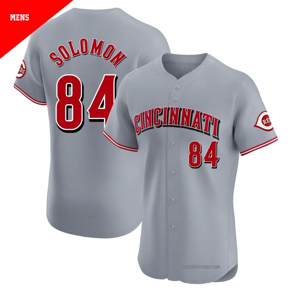 Men's ＃84 Jared Solomon Cincinnati Reds Gray Elite Road Jersey