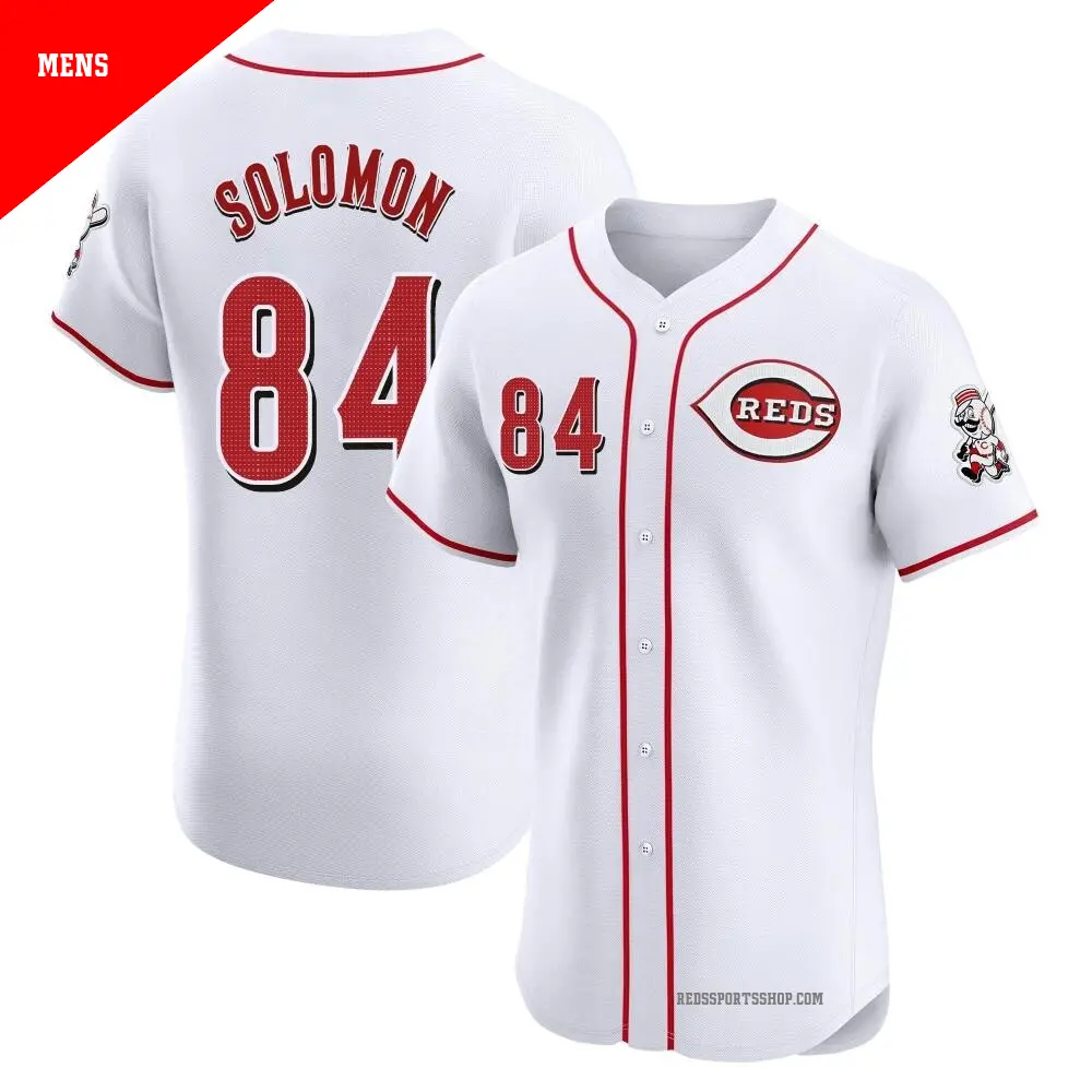 Men's ＃84 Jared Solomon Cincinnati Reds White Elite Home Patch Jersey