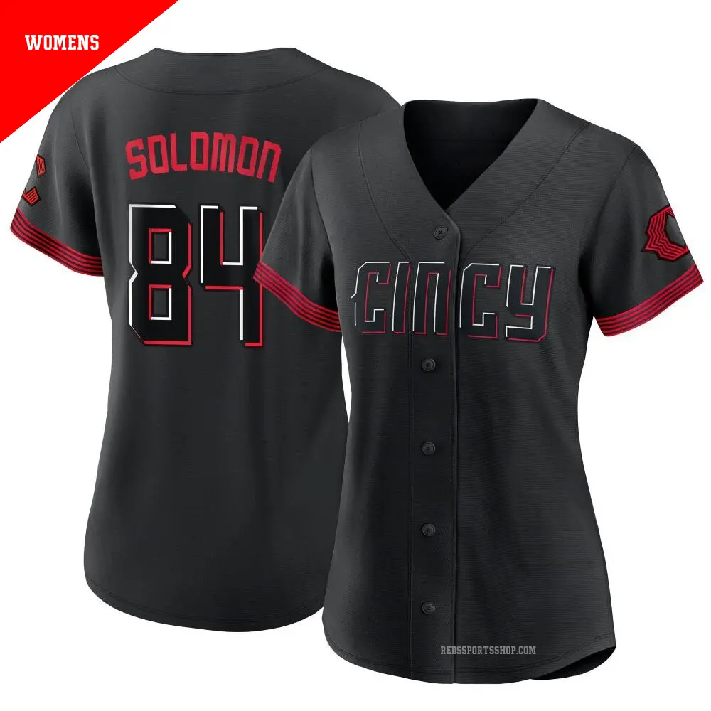 Women's ＃84 Jared Solomon Cincinnati Reds Black Authentic 2023 City Connect Jersey