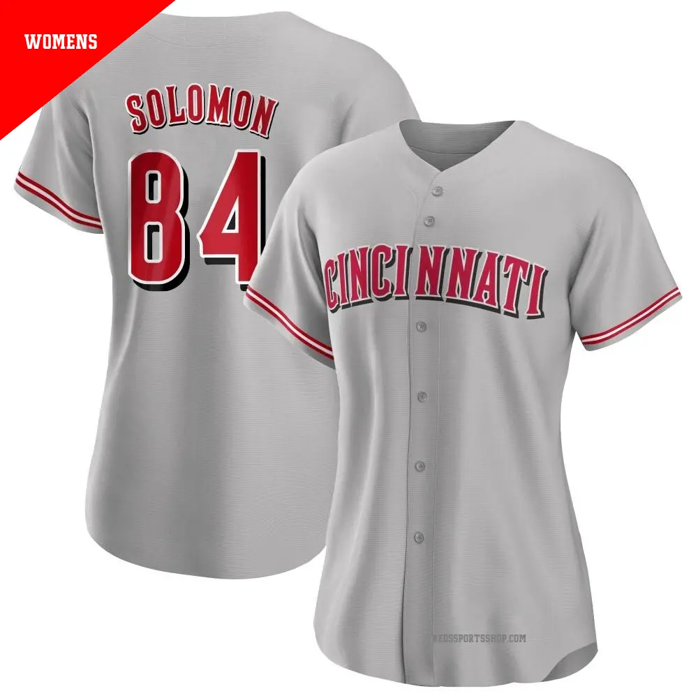 Women's ＃84 Jared Solomon Cincinnati Reds Gray Authentic Road Jersey