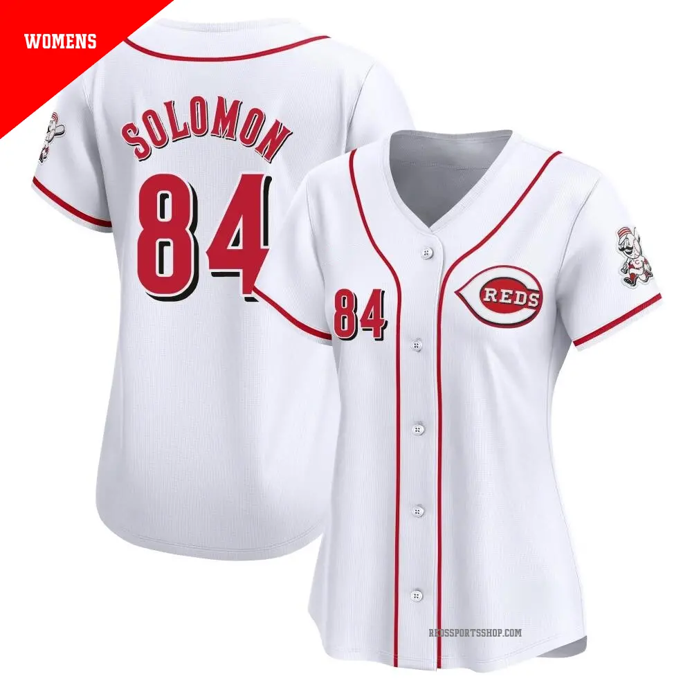 Women's ＃84 Jared Solomon Cincinnati Reds White Limited Home Jersey