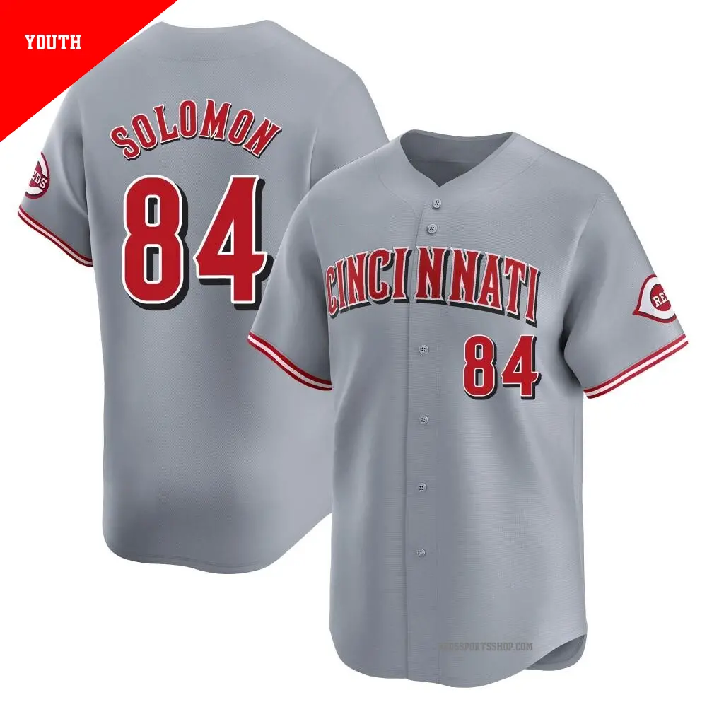 Youth ＃84 Jared Solomon Cincinnati Reds Gray Limited Away Jersey